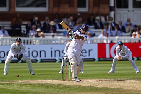 England vs  Sri Lanka 2nd Test Cricket Day 4: Sri Lanka's Dimuth Karunaratne plays a shot against England